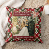 Unser erstes Weihnachtsfrisch verheiratetes Foto Kissen (Decke)