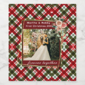 Unser erstes Weihnachtsfrisch verheiratetes Foto Weinetikett (Einzelnes Label)