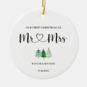 Unser erstes Weihnachtsgeschenk als Mr. & Mrs. Ver Keramik Ornament (Vorne)