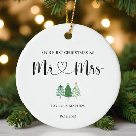 Unser erstes Weihnachtsgeschenk als Mr. & Mrs. Ver Keramik Ornament