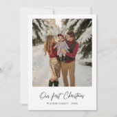 Unser erstes Weihnachtsgeschenk Elegantes modernes Feiertagskarte (Vorderseite)