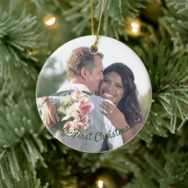 Unser erstes Weihnachtsgeschenk-Foto Keramik Ornament