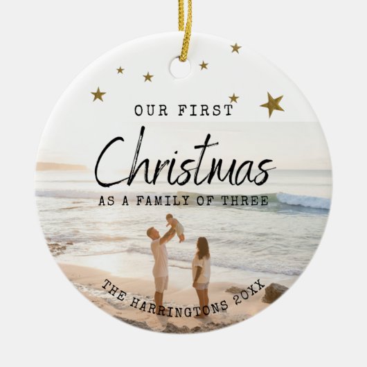 Unser erstes Weihnachtsgeschenk für die Keramik Ornament (Vorne)