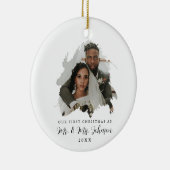 Unser erstes Weihnachtsgeschenk für Hochzeitsfeier Keramik Ornament (Rechts)