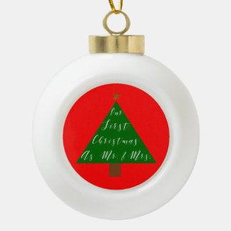 Unser erstes Weihnachtsgeschenk Keramik Kugel-Ornament