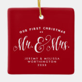 Unser erstes Weihnachtsgeschenk mit frisch vermähl Keramikornament (Vorderseite)