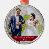 Unser erstes Weihnachtsgeschenk Silbernes Ornament (Vorne)