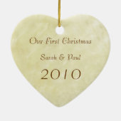 Unser erstes Weihnachtsgeschmack-Foto Keramikornament (Hinten)