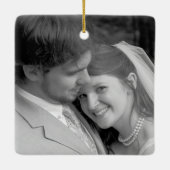Unser erstes Weihnachtsgeschmack-Foto Keramikornament (Rückseite)