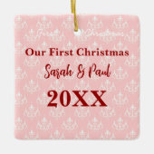 Unser erstes Weihnachtsgeschmack-Foto Keramikornament (Vorderseite)