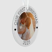 Unser erstes Weihnachtsgeschmack für Foto Ornament (Vorderseite)