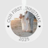 Unser erstes Weihnachtsgeschmack für Foto Ornament (Rückseite)