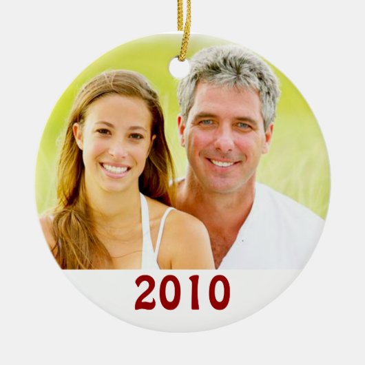 Unser erstes Weihnachtsgeschmack im Foto Keramikornament (Vorne)