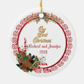 Unser erstes Weihnachtsgeschmack Keramik Ornament (Hinten)