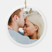 Unser erstes Weihnachtsgewohnheitsrecht Minimalist Keramik Ornament (Hinten)