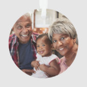 Unser erstes Weihnachtsgrün-Foto Ornament (Rückseite)