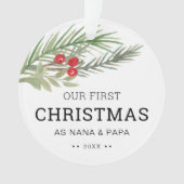 Unser erstes Weihnachtsgrün-Foto Ornament (Vorderseite)