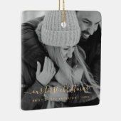 Unser erstes Weihnachtshandbrief-Foto Keramikornament (Rechts)