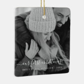 Unser erstes Weihnachtshandbrief-Foto Keramikornament (Rechts)