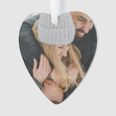 Unser erstes Weihnachtshandbrief-Foto Ornament (Vorderseite)