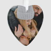 Unser erstes Weihnachtshandbrief-Foto Ornament (Vorderseite)