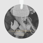Unser erstes Weihnachtshandbrief-Foto Ornament (Rückseite)