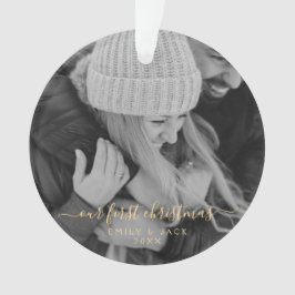 Unser erstes Weihnachtshandbrief-Foto Ornament