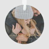 Unser erstes Weihnachtshandbrief-Foto Ornament (Rückseite)