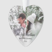 Unser erstes Weihnachtsherz-Foto Ornament (Vorderseite)