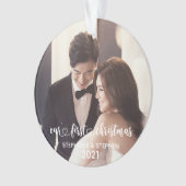 Unser erstes Weihnachtsherz Handschrift Foto Ornament (Vorderseite)