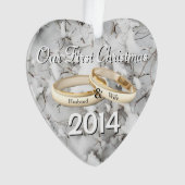 Unser erstes Weihnachtsherz Weihnachtsschmuck Ornament (Vorderseite)