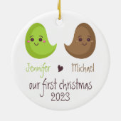 Unser erstes Weihnachtsjubiläum Keramik Ornament (Hinten)