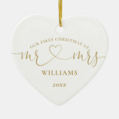 Unser erstes Weihnachtsjubiläum von Mrs. Gold Hear Keramik Ornament (Vorne)