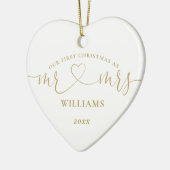 Unser erstes Weihnachtsjubiläum von Mrs. Gold Hear Keramik Ornament (Links)