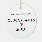 Unser erstes Weihnachtslied Keramik Ornament (Links)