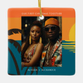 Unser erstes Weihnachtslied Keramikornament (Vorderseite)