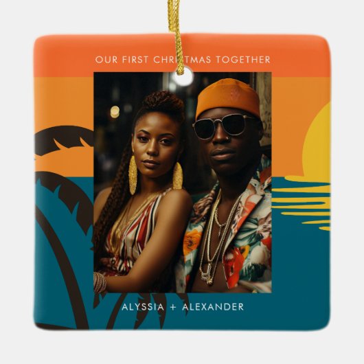 Unser erstes Weihnachtslied Keramikornament (Vorderseite)