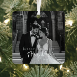 Unser erstes Weihnachtslied Mr. & Mrs. Foto Ornament Aus Metall