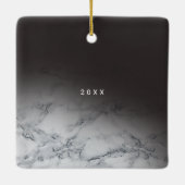 Unser erstes Weihnachtsmarmor aus schwarzem und we Keramikornament (Rückseite)