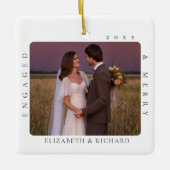 Unser erstes Weihnachtsminimum Modernität Verlobt  Keramikornament (Vorderseite)