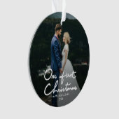 Unser erstes Weihnachtsmodernes Hand-Mit Ornament (Vorderseite)