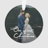 Unser erstes Weihnachtsmodernes Hand-Mit Ornament (Vorderseite)