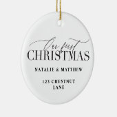 Unser erstes Weihnachtsneues Haus oder wed eben Keramik Ornament (Rechts)