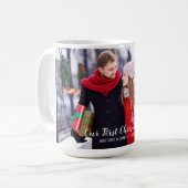 Unser erstes Weihnachtspaar-Foto groß Kaffeetasse (Vorderseite Links)