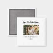 Unser erstes Weihnachtspaar Foto Name Mr. & Mrs. M Magnet (Vorderseite/Rückseite)