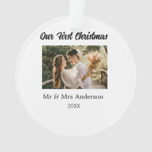 Unser erstes Weihnachtspaar Foto Name Mr. & Mrs. M Ornament