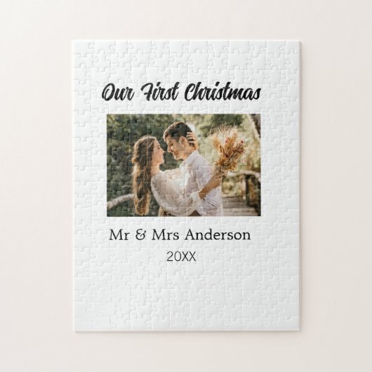 Unser erstes Weihnachtspaar Foto Name Mr. & Mrs. M Puzzle (Vertikal)