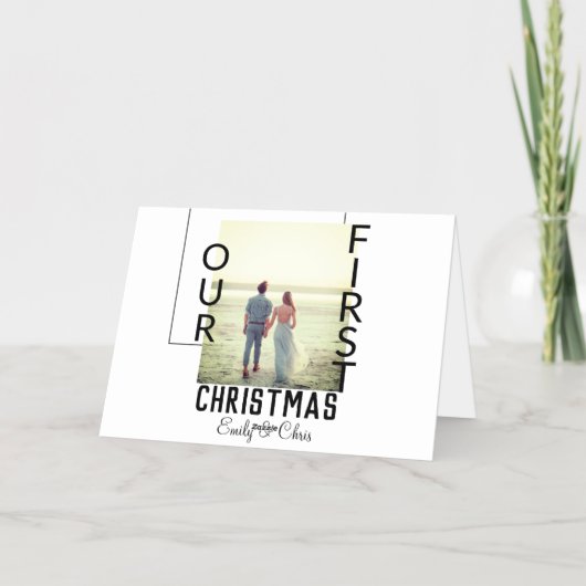Unser erstes Weihnachtspaar Name Foto minimal (Rückseite)