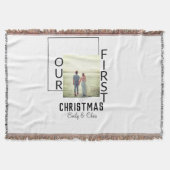 Unser erstes Weihnachtspaar Name Foto minimal Decke (Vorderseite)