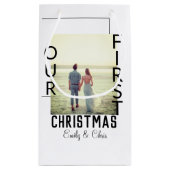 Unser erstes Weihnachtspaar Name Foto minimal Kleine Geschenktüte (Rückseite)